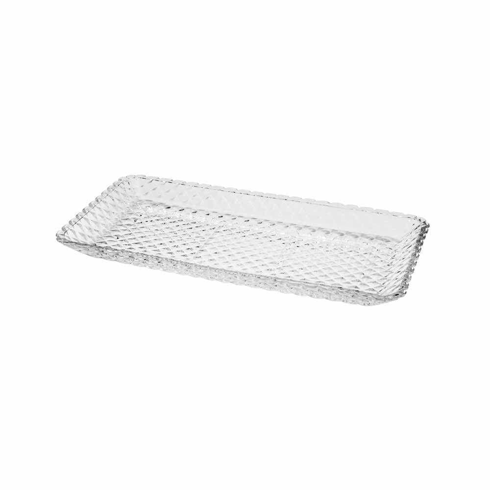 Travessa De Cristal Diamante Lyor 25x13x2cm
