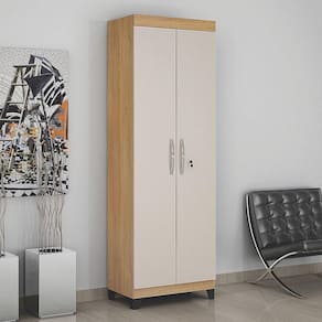 Armário Multiuso 2 Portas Com Chave Asteca Valdemóveis Cinamomo-off White