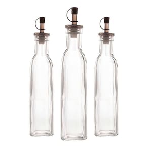 Kit 3 Garrafas Para Azeite De Vidro Com Tampa Lyor 270ml