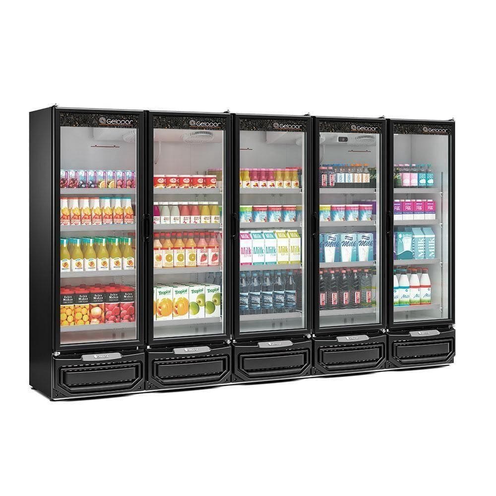 Expositor 5 Portas Gcvr2500 Gelopar Refrigerador Vertical Preto 220v