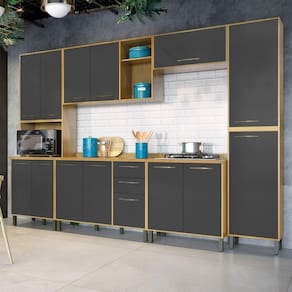Cozinha Completa 6 Peças áustria Valdemóveis Cinamomo/grafite