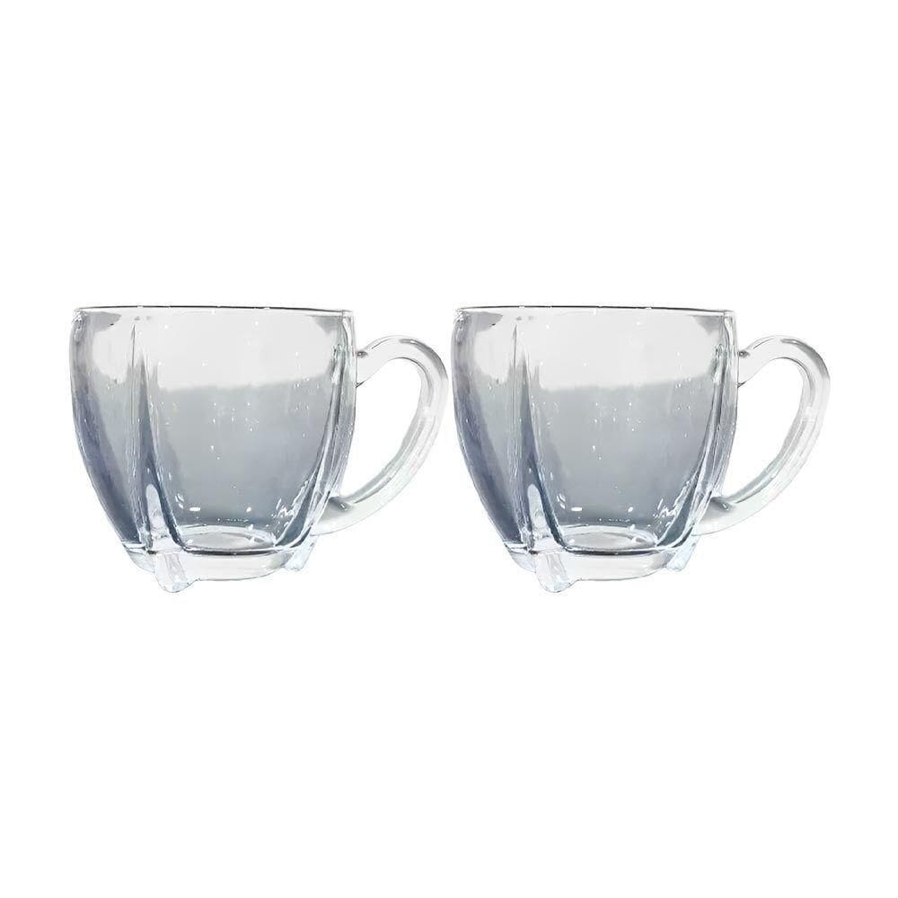Kit 2 Xícaras De Café Vidro Love Em Casa Tem 195ml