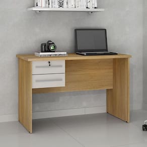 Mesa Para Computador 2 Gavetas Byte Valdemóveis Off White/cinamomo