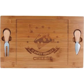 Cheesy Jg P/ Queijo 2X40X25Cm Bambu Natural 3Pç