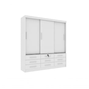 Guarda Roupa Casal Chicago 3 Portas 9 Gavetas S/Espelho Tcil Neve
