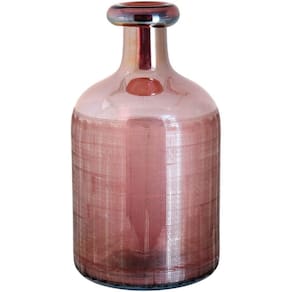 Benji Garrafa Decorativa 32X18X18Cm Vidro Rosa Lustrado