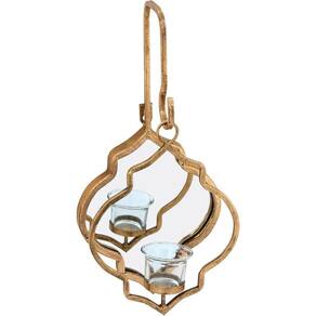 Sídon Castiçal Pendente 39X18X13Cm Metal Dourado