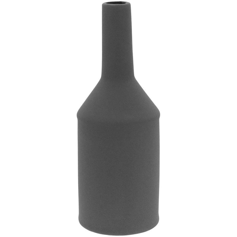 Emma Garrafa Decorativa 30X10X10Cm Cerâmica Cinza