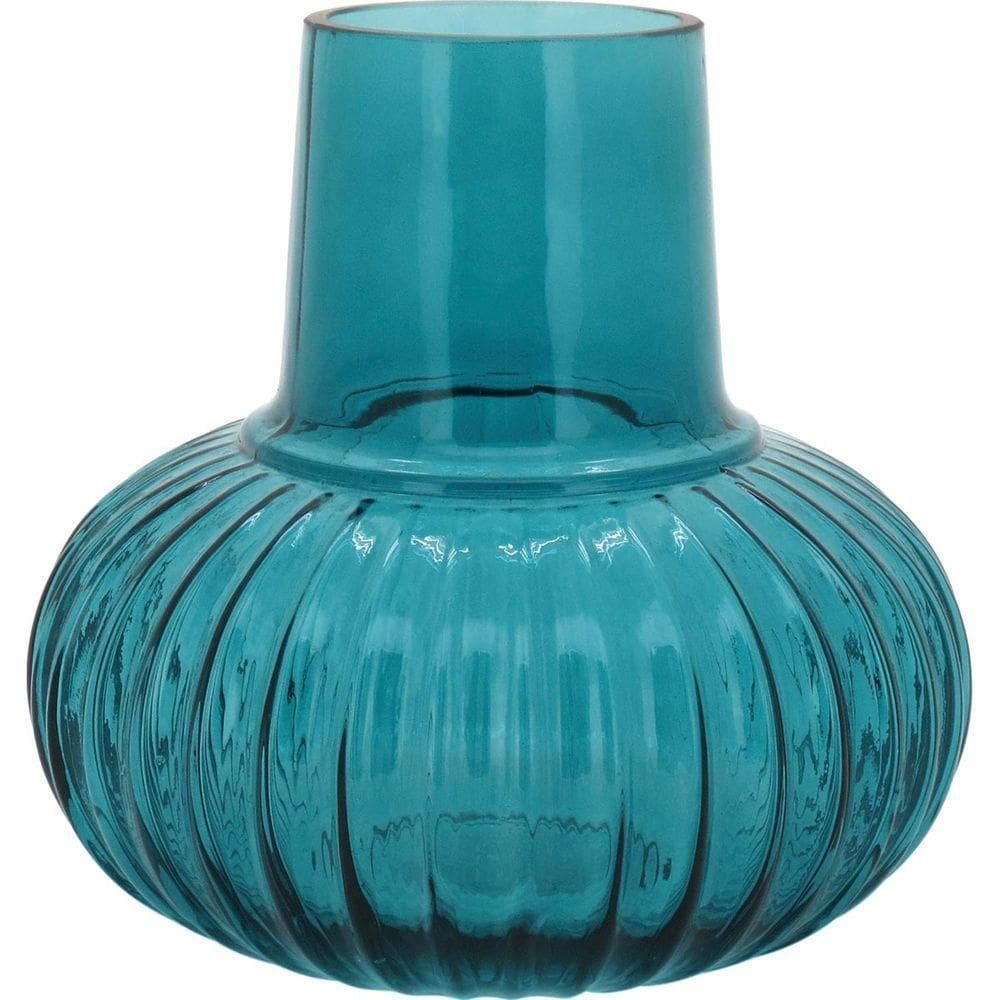 Wave Vaso 18X18X18Cm Vidro Azul