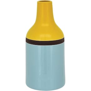 Johnny Garrafa Decorativa 31X15X15Cm Cerâmica Azul