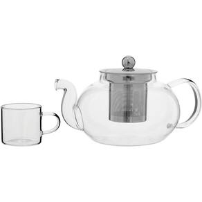 Antella Jg Chaleira/Xicaras 10X20X13Cm 750/70Ml Borosilicato Transp 7Pç Com Infusor
