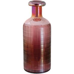 Benji Garrafa Decorativa 35X14X14Cm Vidro Rosa Lustrado