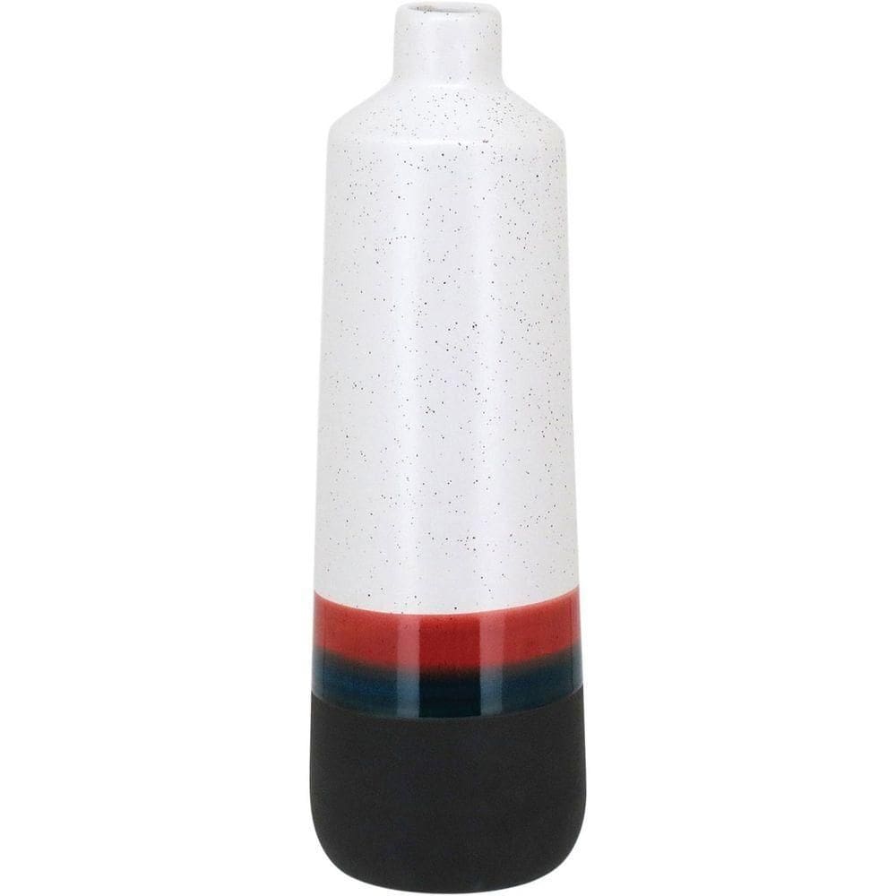 Tilos Garrafa Decorativa 41X13X13Cm Cerâmica Branco