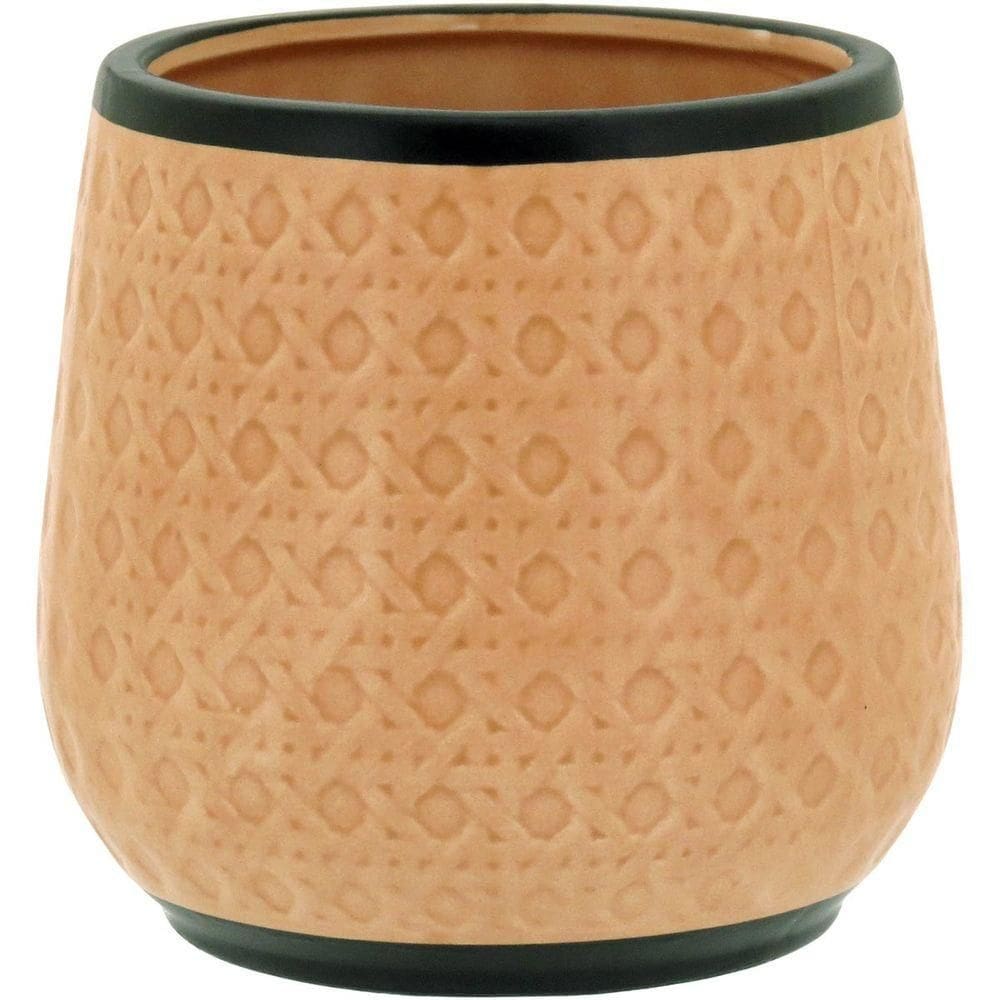 Cachepô 13X13X13Cm Cerâmica Bege