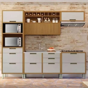 Cozinha Imperatriz 5 Pcs Geladeira Freijo/off White Nesher