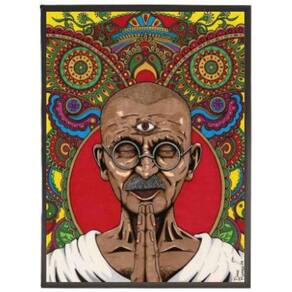 Quadro Decorativo 34X23Cm Desenho Gandhi