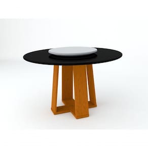 Mesa De Jantar Redonda 1,35M Ypê/Preto/Off White