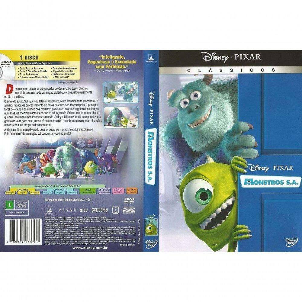 Dvd Disney Pixxar - Monstros S.a. | Casas Bahia