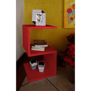 Mesa S Lateral de Apoio ou Mesa de Cabeceira Vermelho Laca