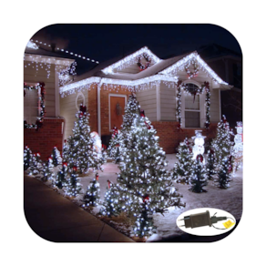 Cascata 300 Led 10 Funções Prova D`água Branco Frio 31v Bivolt Fio Branco 6m Uso Externo Natal