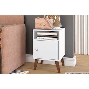 Mesa Cabeceira Rt3145 C/ 1 Porta Branco - Movelbento