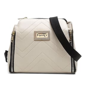 Bolsa Transversal Casual Feminino Com Zíperes E Detalhes Em Costuras
