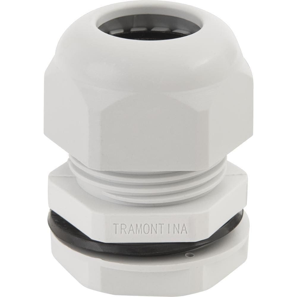 Conector Prensa-Cabo 3/4`` Tramontina Termoplástico Cinza Co