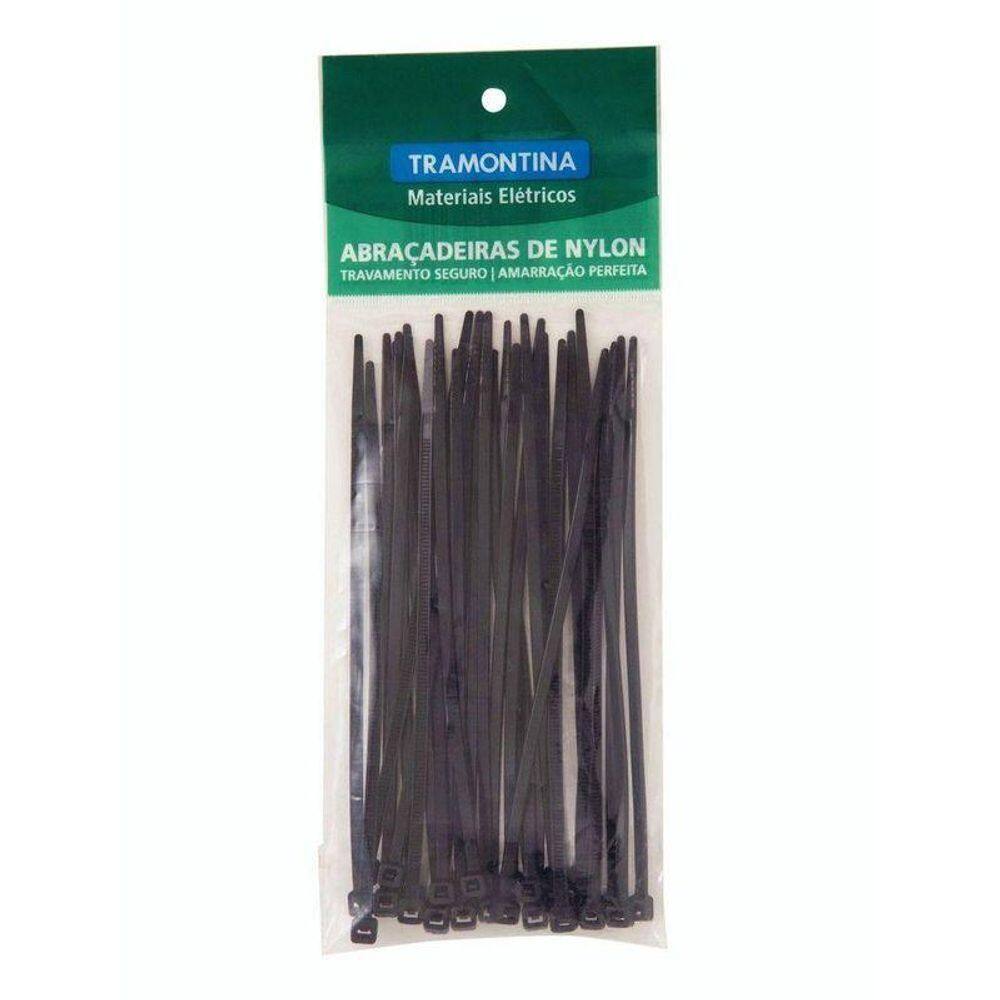 Abraçadeira de Nylon 283x4,8x1,5 Mm Tramontina Preta
