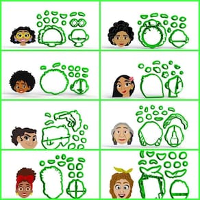 Cortador Encanto - Kit 8 Personagens Modulares 5 Cm