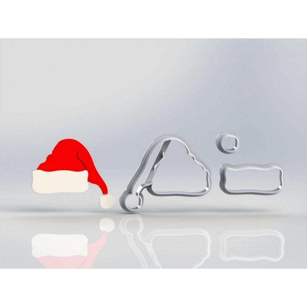 Cortador Natal Touca do Papai Noel Modular Tamanho 5cm
