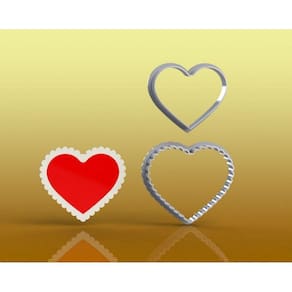 Cortador Coração Babado Amor Namorado Mãe Tamanho 4cm