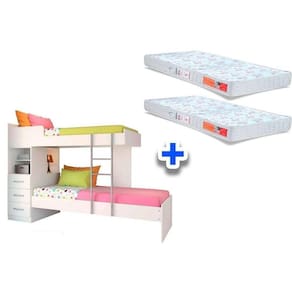 Colchão Pérola Polar (2Un) + Beliche Plus Branco