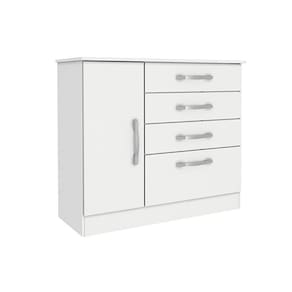 Cômoda Casal Chicago C/ 1 Porta E 4 Gavetas Branco/neve - Tcil Móveis