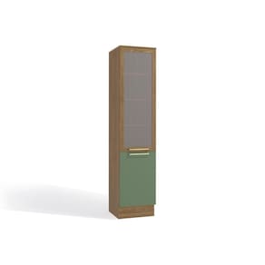 Paneleiro De Cozinha Botanic M626 C/ 2 Portas C/ 1 Tela 50cm Nogueira/verde Oliva - Kappesberg