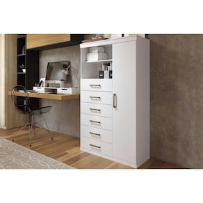 Cômoda Casal Marabá 1.6 1 Porta + 2 Nichos E 6 Gavetas Branco - Santos Andirá