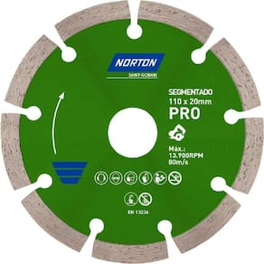 Disco De Corte Diamatando Segmentado Pro 110x20mm - Norton