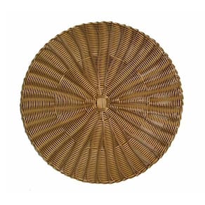 Sousplat De Plástico Redondo Dourado Btc 38 Cm