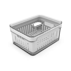 Organizador De Geladeira Acrilico Com Cesto 2,2l Clear Fresh