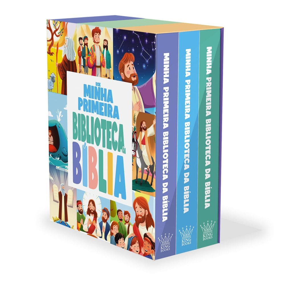 Box Minha Primeira Biblioteca da Bíblia - King Books - Coleção com 3 Livrinhos