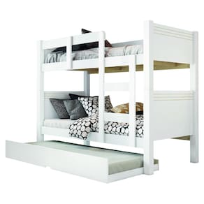Beliche Solteiro Com Cama Auxiliar Alaska Para Colchão até 0,88m Branco Conquista Móveis