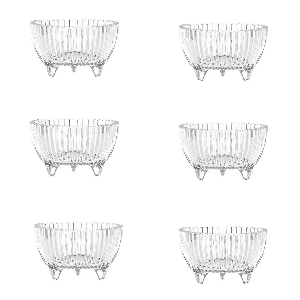 Jogo Bowl De Vidro Para Sobremesa Com Pé 6 Pçs 245ml