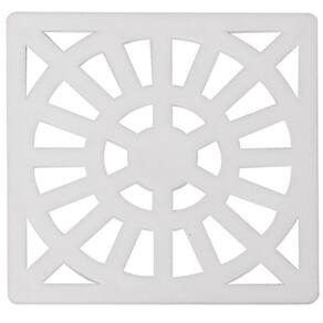 Kit com 7 Grelha Quadrada 9,3 x 9,3cm em PP com Canto Vazado Astra Branco