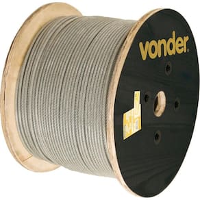 Cabo De Aço Af 5-32 Alma De Fibra 6x19m Galvanizado Plastif