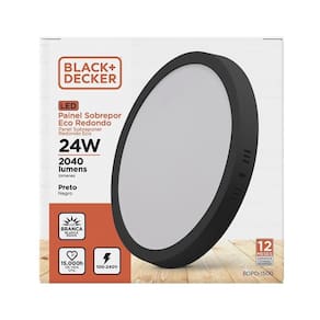 Painel Led Eco Redondo Preto 100-240v 24w 6500k Black+decker