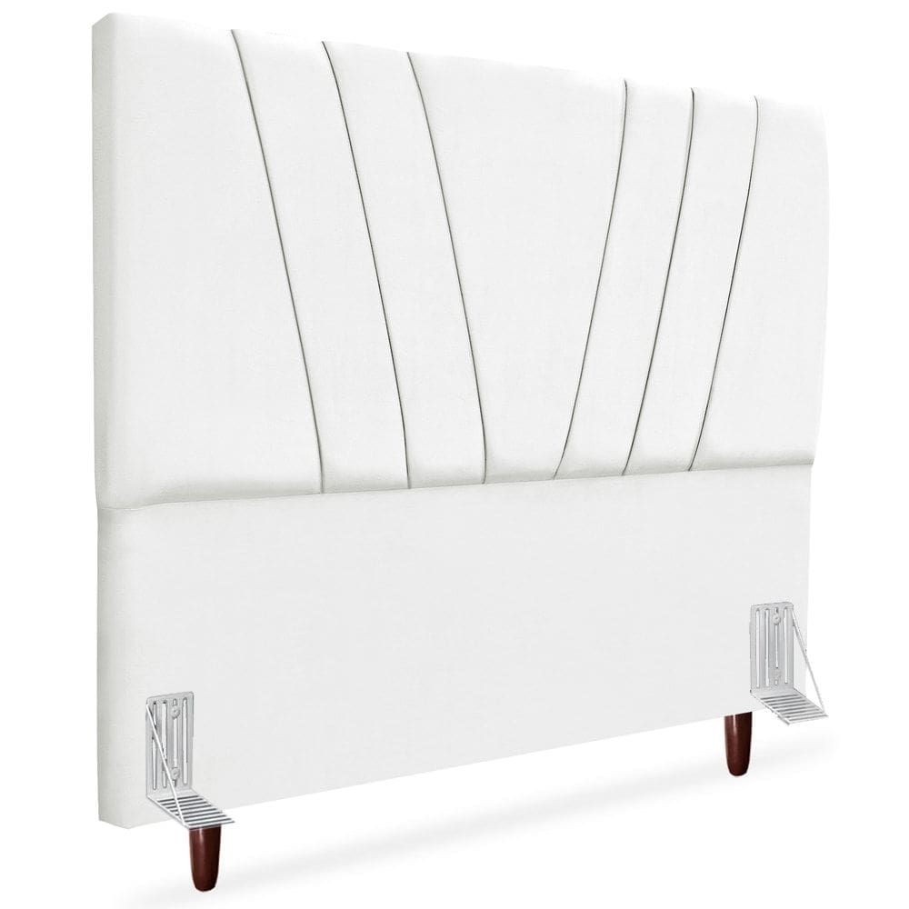 Cabeceira Casal 140cm Bell Suede Branco RM