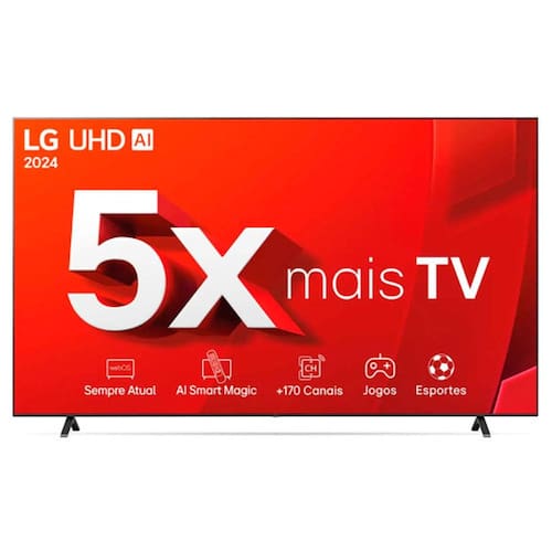 imagem-Smart TV 4K 75  LG UHD 75UT8050 Processador A5 Ger7 AI Alexa/Chromecast integrado webOS 24 Controle Smart Magic