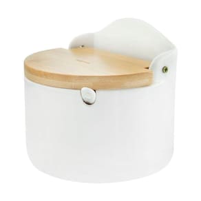 Saleiro Redondo Com Colher Bambus Linn 700 Ml Neu Home Style