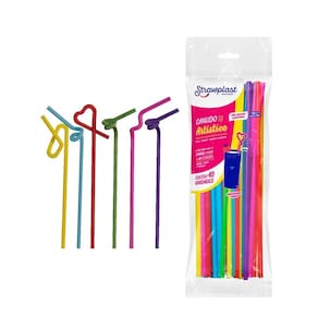Kitc/2 Pct Canudo Artistico 5,6Mm Colorido Pp C/40 Un