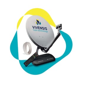 kit Recepitor Vivensis VX10 SatHD + Antena Parabólica KU 60cm