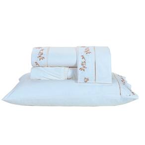 Jogo de Lençol Cama King 04 peças 100% Algodão Percal 200 Fios Londres